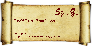 Szőts Zamfira névjegykártya